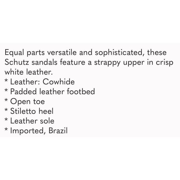 SCHUTZ Sandals Womens Size 8B White Leather Open Square Toe Stiletto Heel - Picture 12 of 12